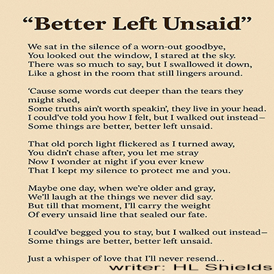 Better Left Unsaid cover artwork